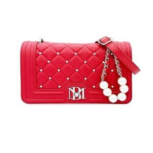 Badgley Mischka Red Quilted Crossbody Bag